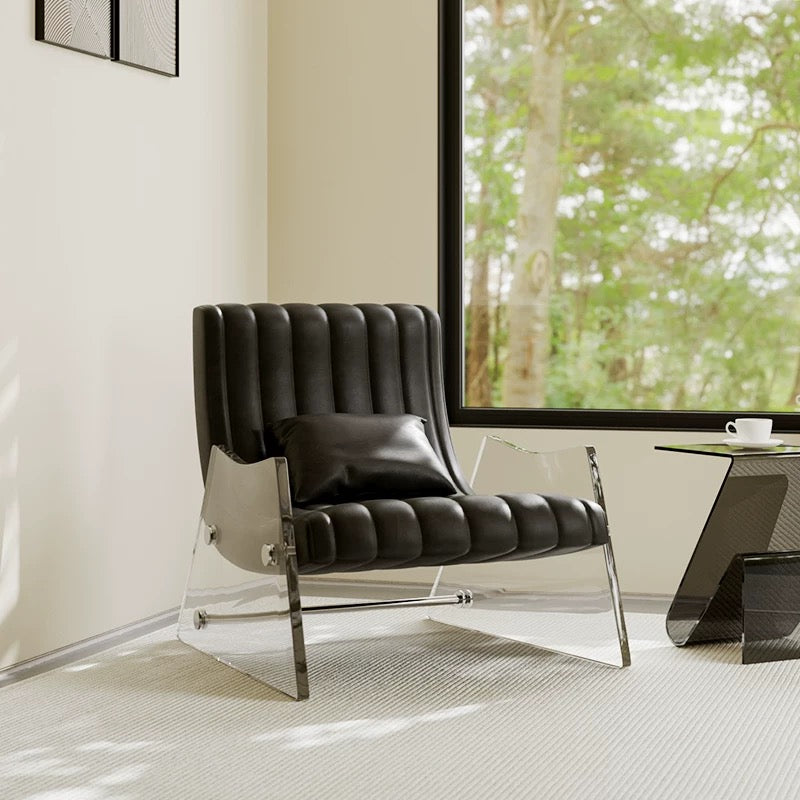 ACRYLA Modern Leather Lounge Chair
