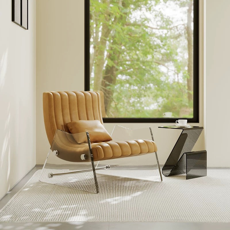 ACRYLA Modern Leather Lounge Chair