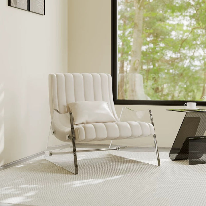 ACRYLA Modern Leather Lounge Chair