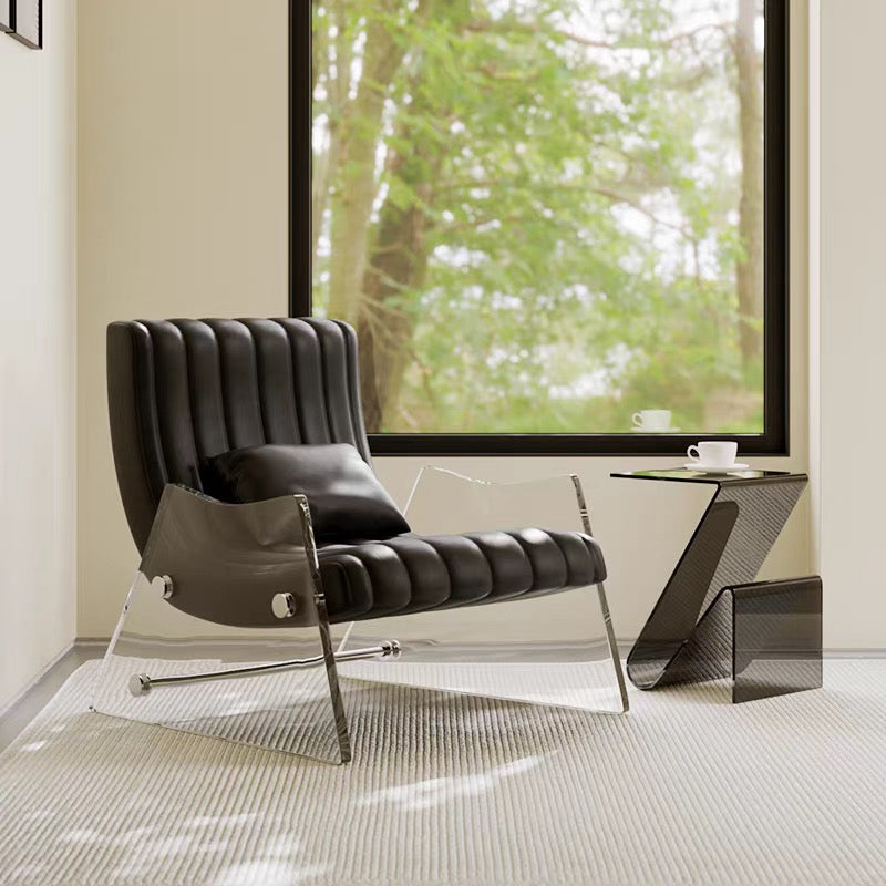 ACRYLA Modern Leather Lounge Chair