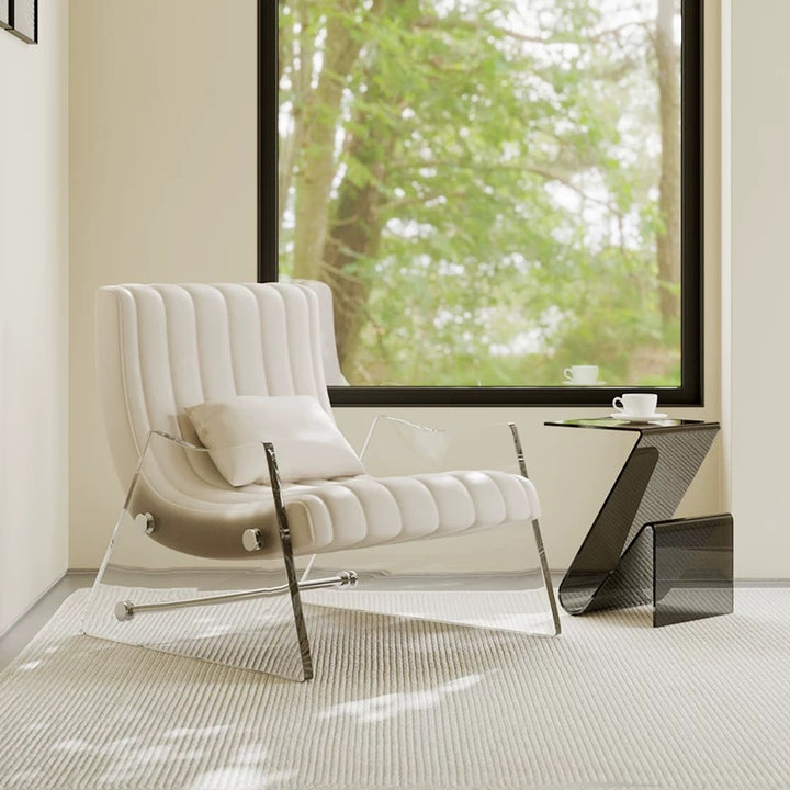 ACRYLA Modern Leather Lounge Chair