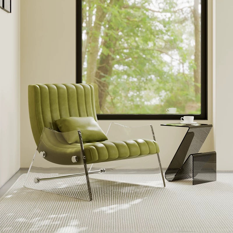 ACRYLA Modern Leather Lounge Chair