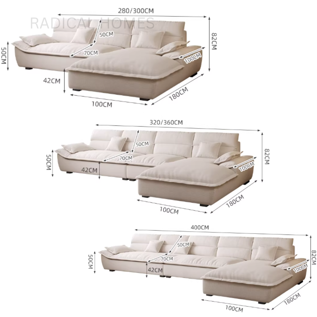 NUVORA Modern L Shape Fabric Sofa - Radical Homes Singapore
