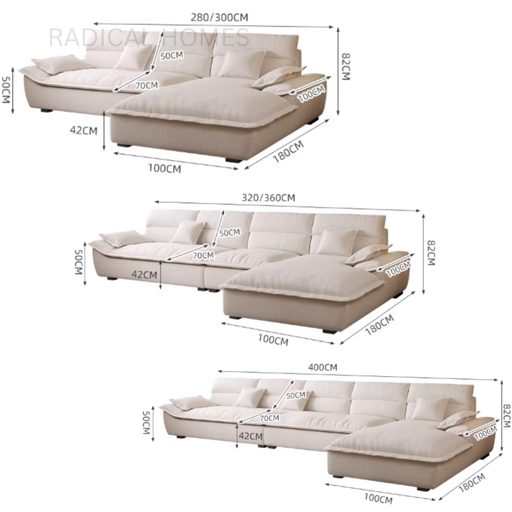 NUVORA Modern L Shape Fabric Sofa - Radical Homes Singapore