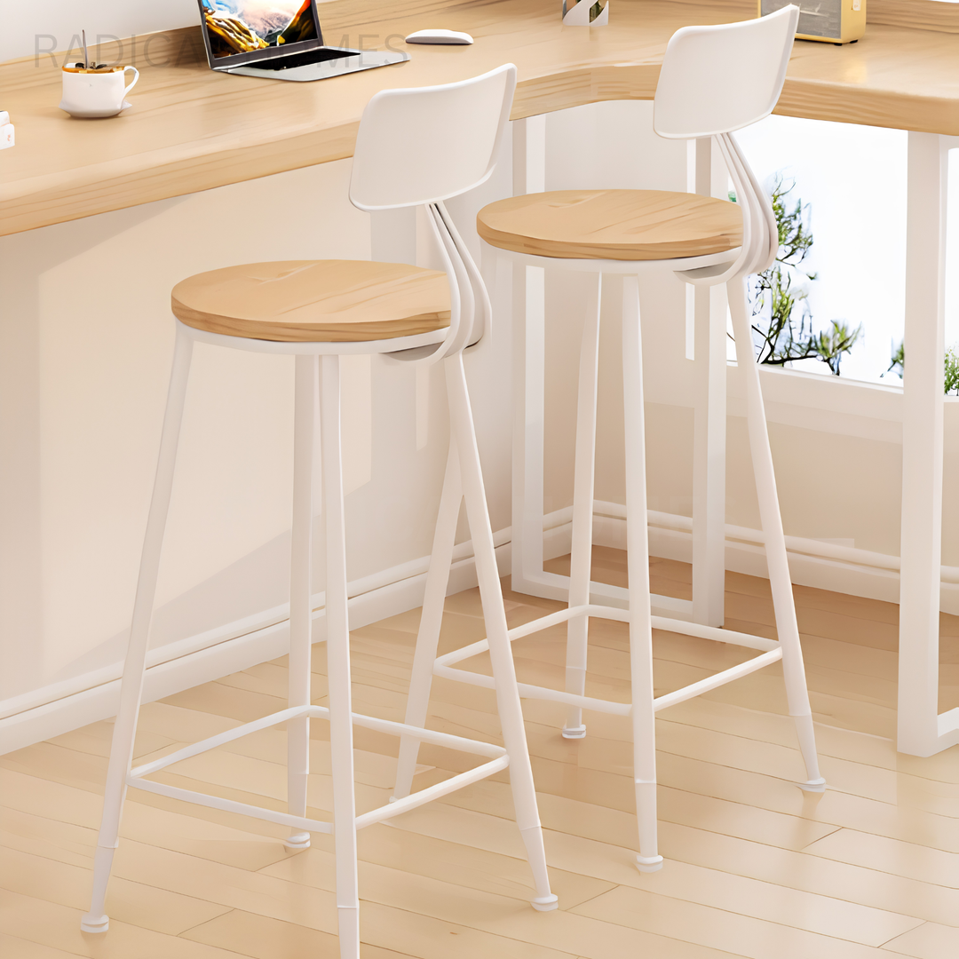 SOLFEN Modern Solid Wood L shaped Bar Table