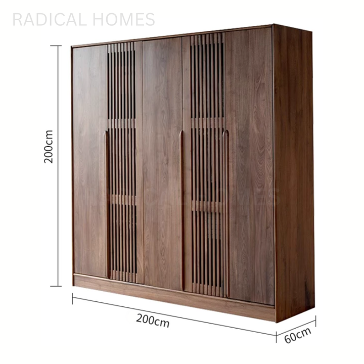 LANSE Modern Black Walnut Wood Wardrobe