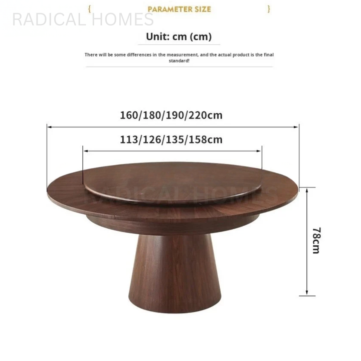 OAKLEY Modern Extendable Solid Wood Round Dining Table