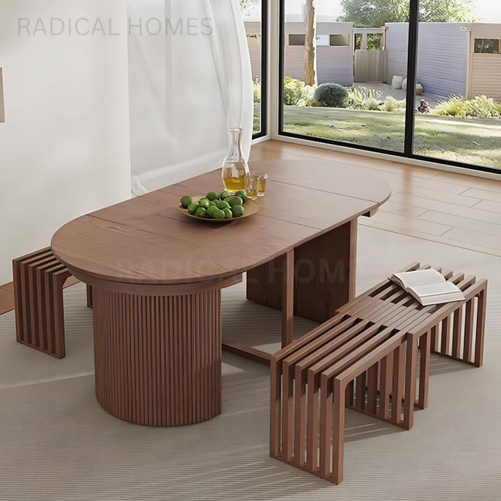 AIRA Modern Solid Wood Extendable Dining Table
