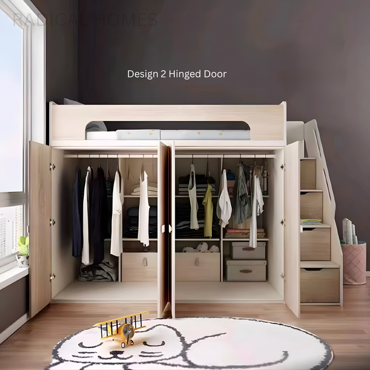TORVANI Modern Wardrobe Storage Bedframe - Radical Homes Singapore