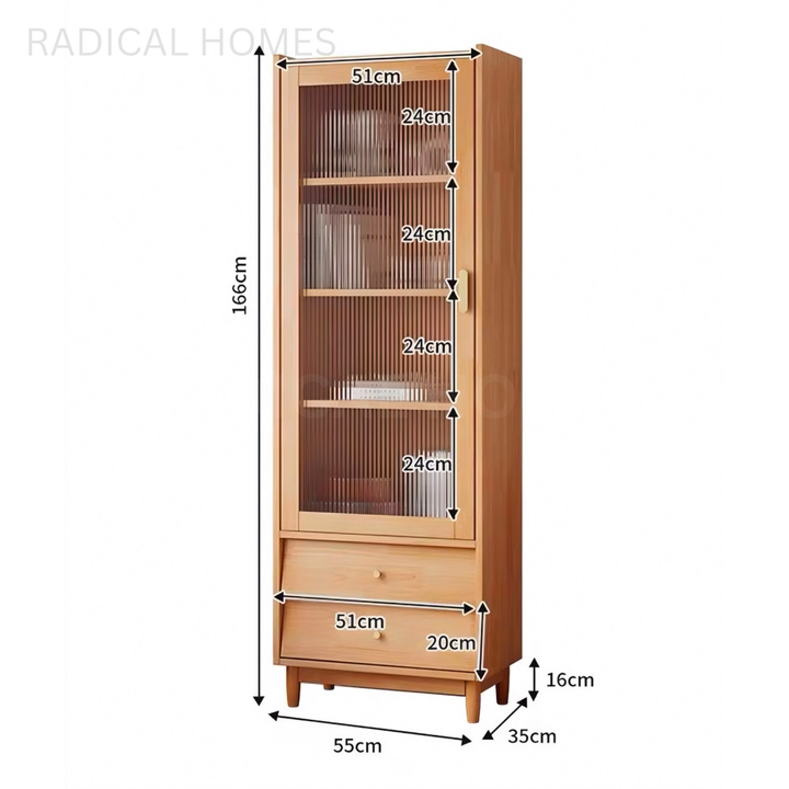 MIKO Modern Solid Wood Tall Cabinet
