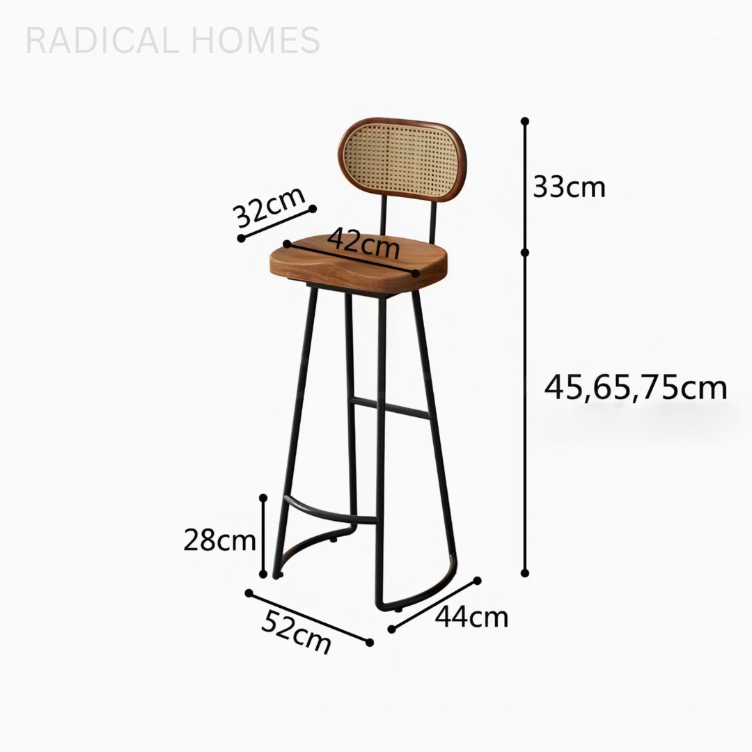 ARA Industrial Solid Wood Bar Stool