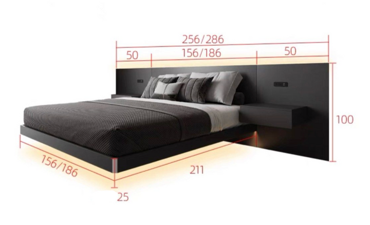 KALVIN Luxurious Floating LED Bedframe - Radical Homes Singapore