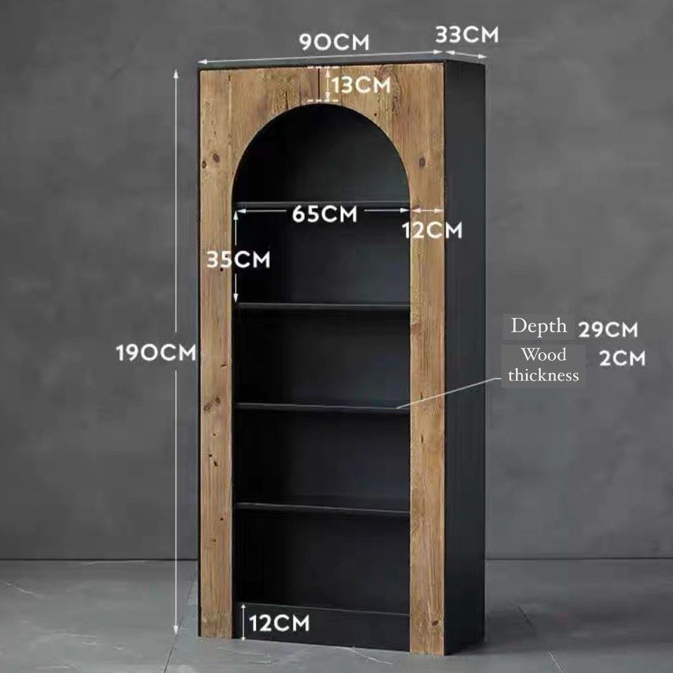 IZABELA Industrial Solid Wood Display Shelf