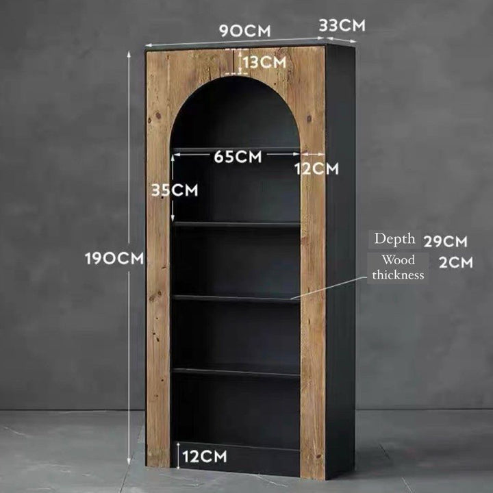 IZABELA Industrial Solid Wood Display Shelf