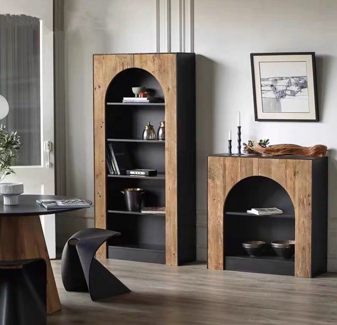 IZABELA Industrial Solid Wood Display Shelf