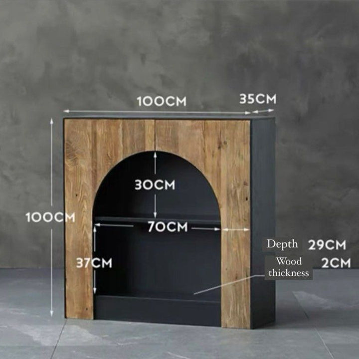IZABELA Industrial Solid Wood Display Shelf