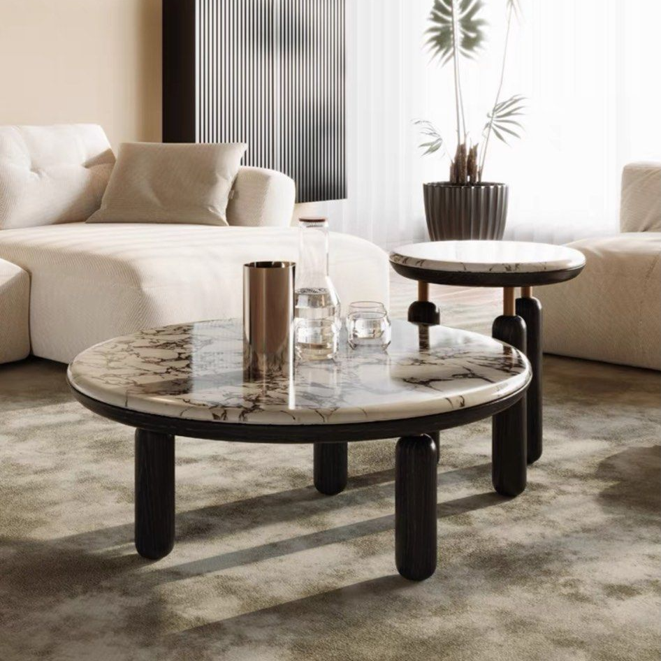 BELFORT Modern Round Marble Coffee Table