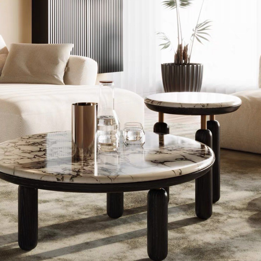 BELFORT Modern Round Marble Coffee Table
