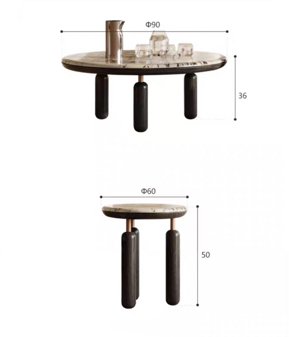 BELFORT Modern Round Marble Coffee Table
