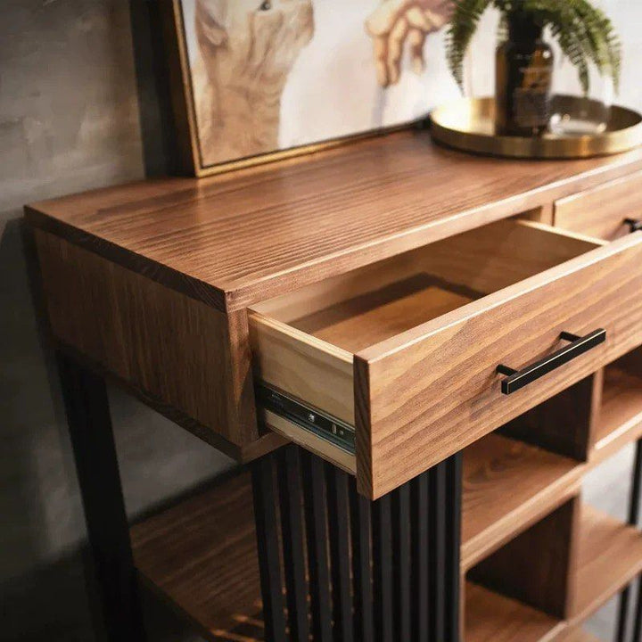 ADELE Industrial Solid Wood Display Shelf