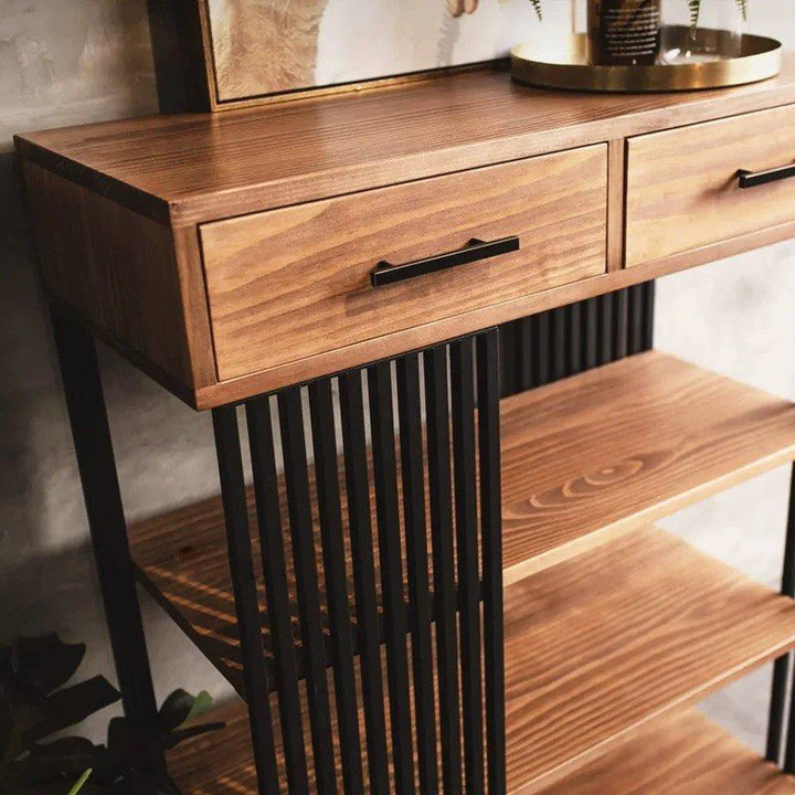ADELE Industrial Solid Wood Display Shelf