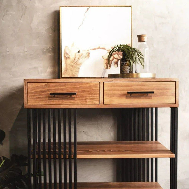 ADELE Industrial Solid Wood Display Shelf