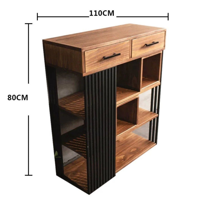 ADELE Industrial Solid Wood Display Shelf