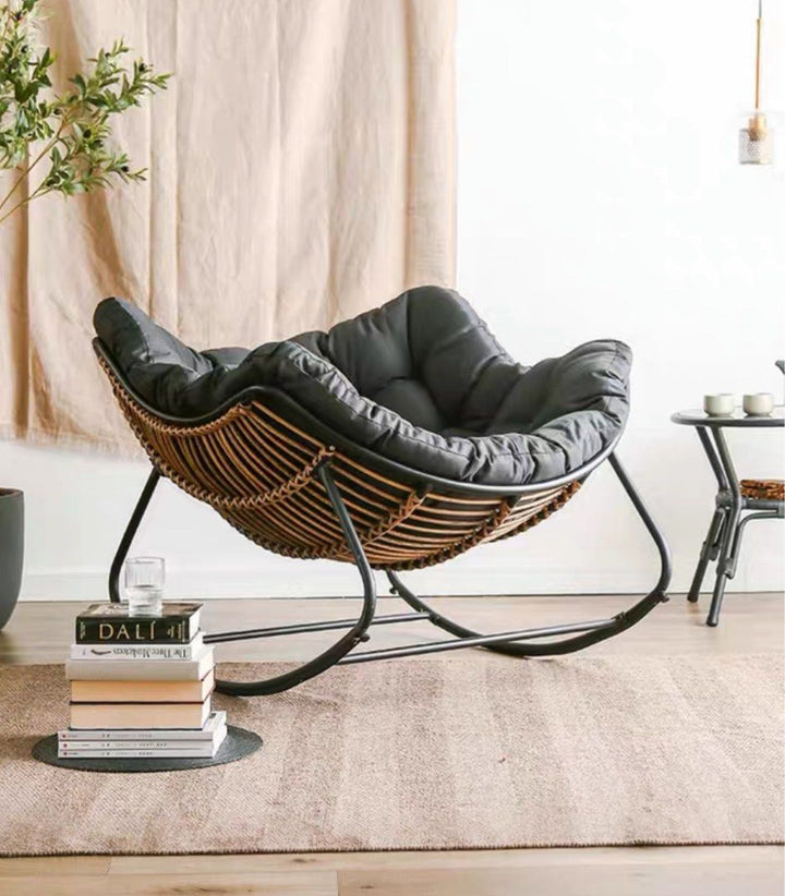 ADON Rustic Rattan Rocking Chair