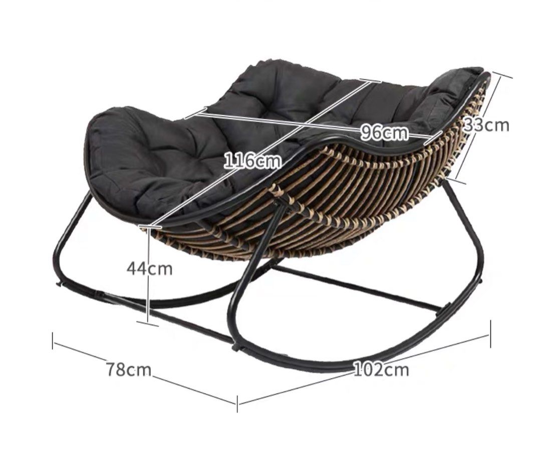 ADON Rustic Rattan Rocking Chair