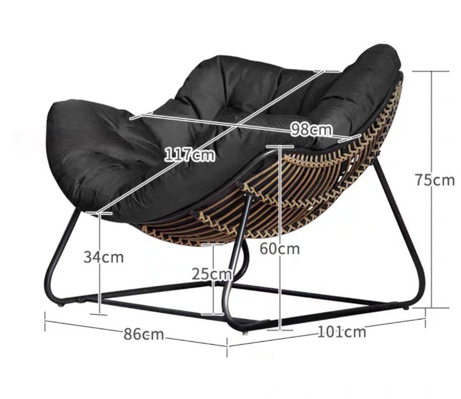 ADON Rustic Rattan Rocking Chair