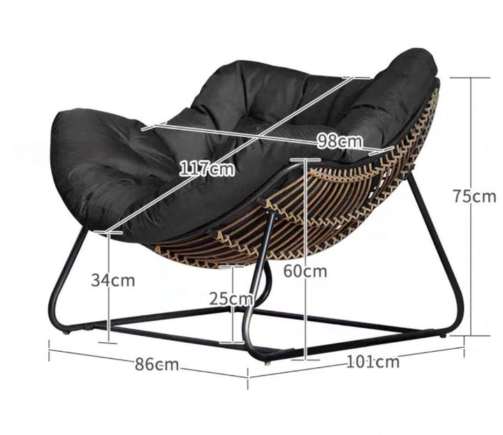ADON Rustic Rattan Rocking Chair