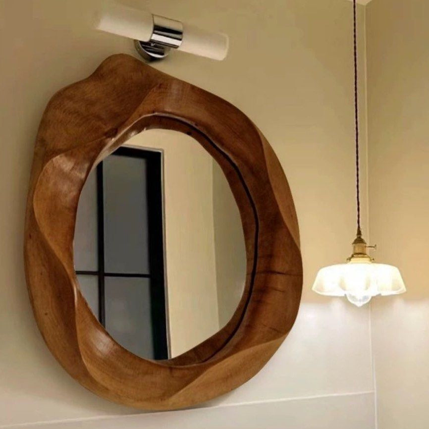 AESPA Irregular Walnut Wall Mirror