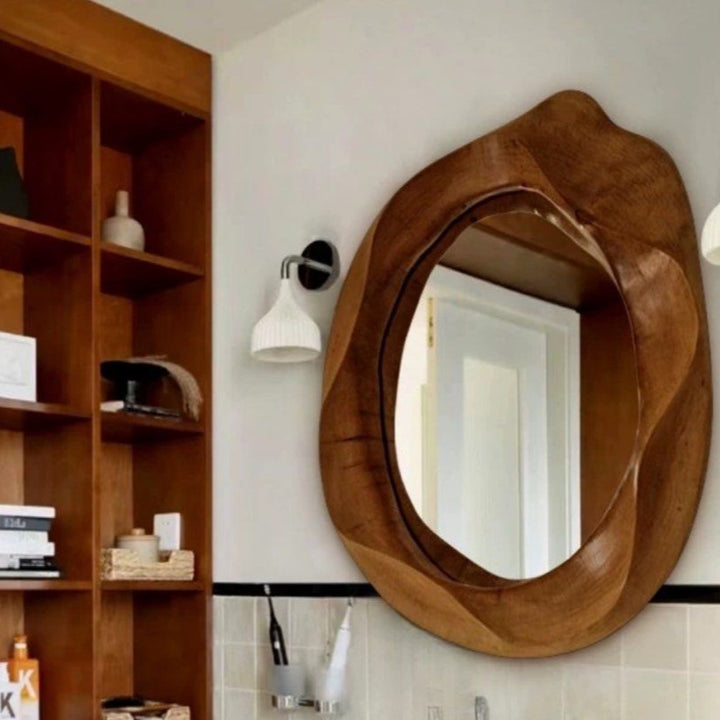 AESPA Irregular Walnut Wall Mirror