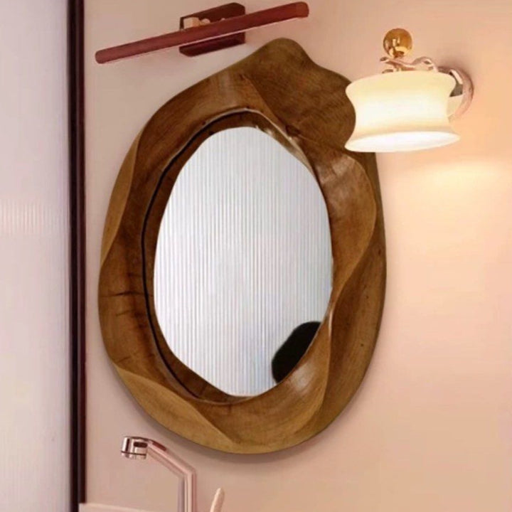 AESPA Irregular Walnut Wall Mirror