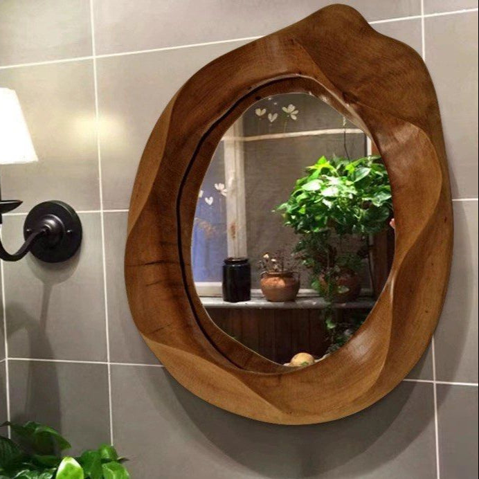 AESPA Irregular Walnut Wall Mirror