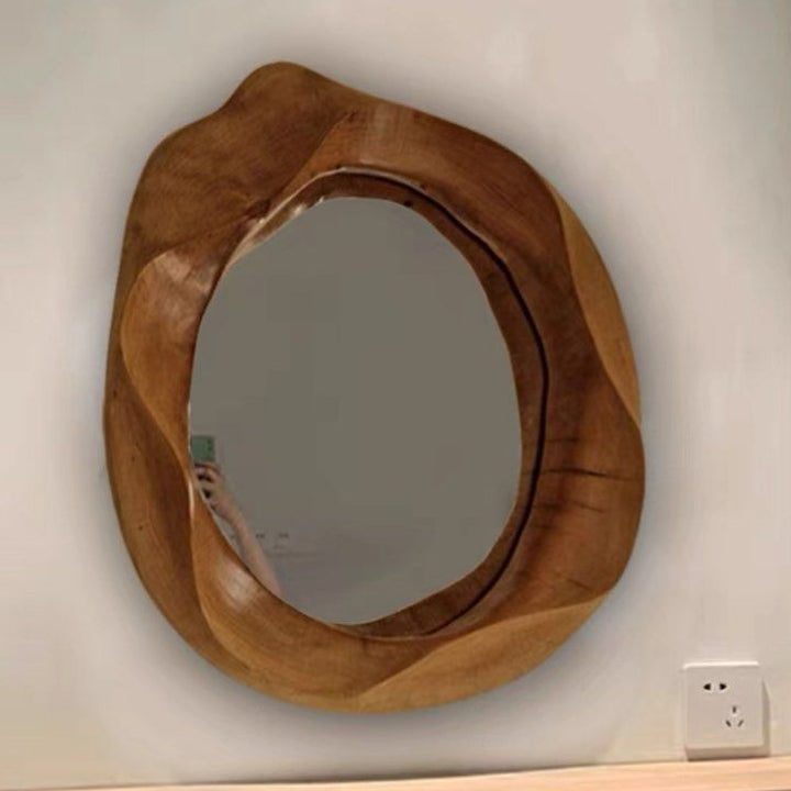 AESPA Irregular Walnut Wall Mirror