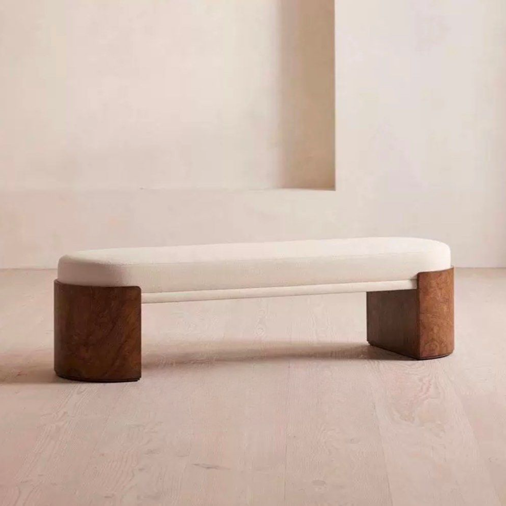 AKILSA Modern Solid Wood Bench