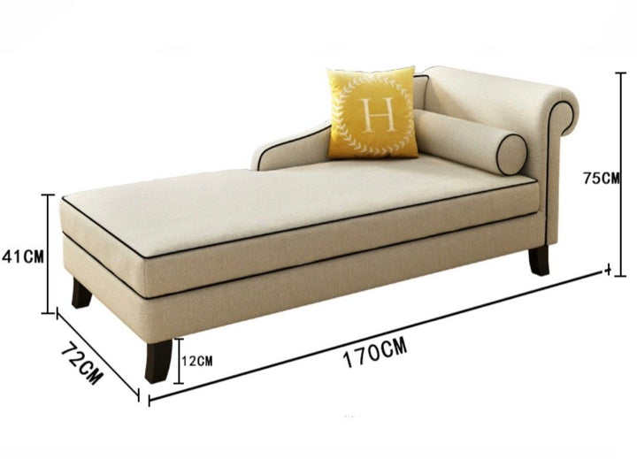 CARVINO Modern Fabric Chaise Sofa