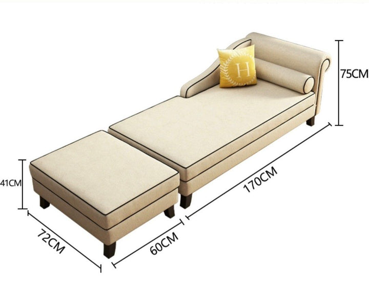 CARVINO Modern Fabric Chaise Sofa
