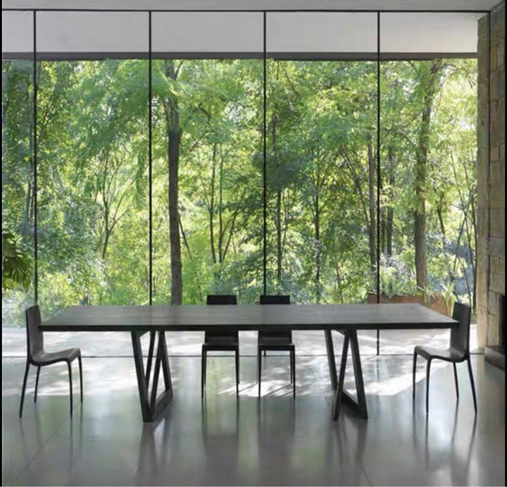 IGNAZ Rustic Solid Wood Dining Table