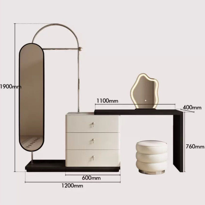 ALLURE Modern Vanity Table & Clothes Stand
