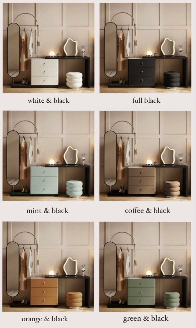 ALLURE Modern Vanity Table & Clothes Stand
