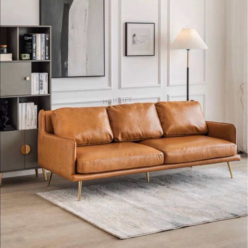 ORLAVIA Modern Leather Sofa