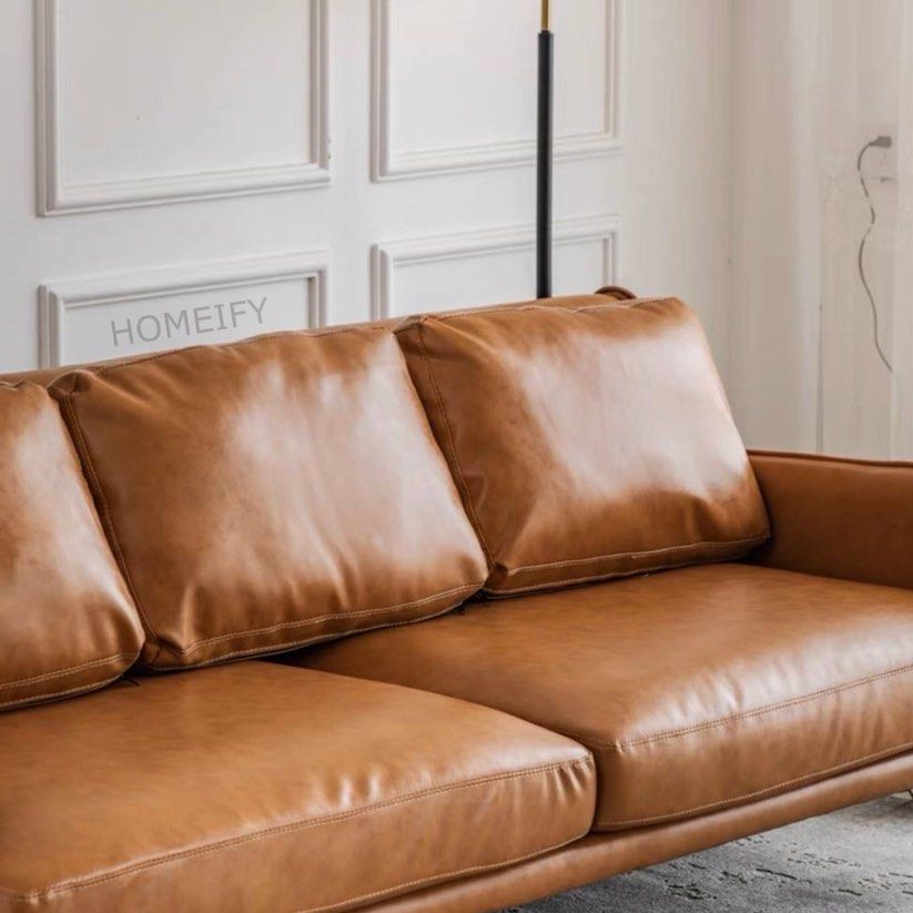 ORLAVIA Modern Leather Sofa