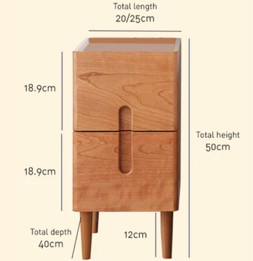 ANSRA Slim Solid Wood Nightstand