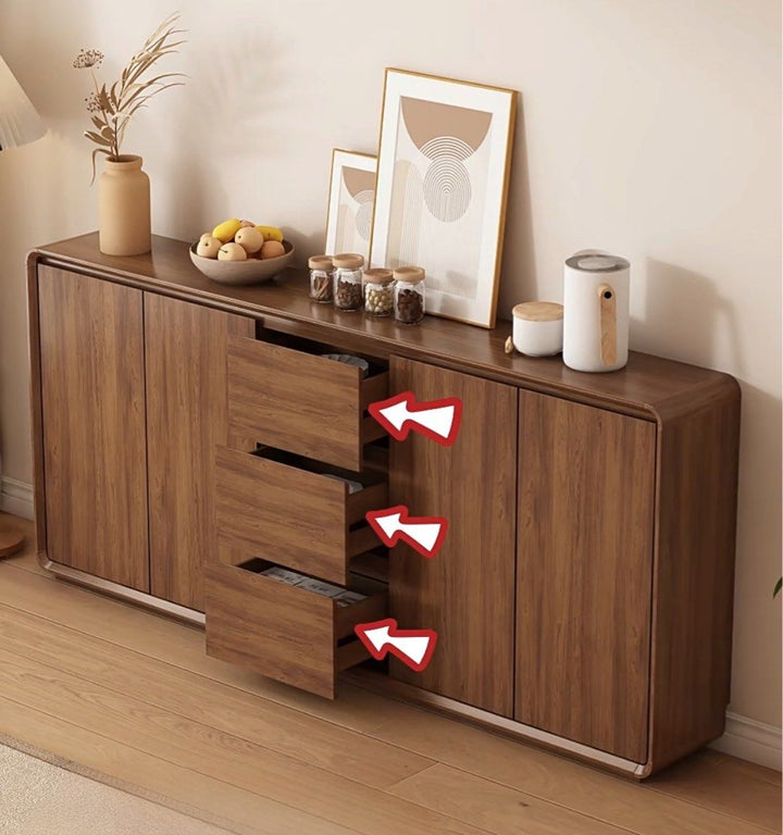 VALENTINA Modern Walnut Slim Sideboard