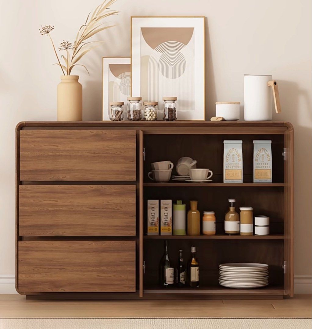 VALENTINA Modern Walnut Slim Sideboard