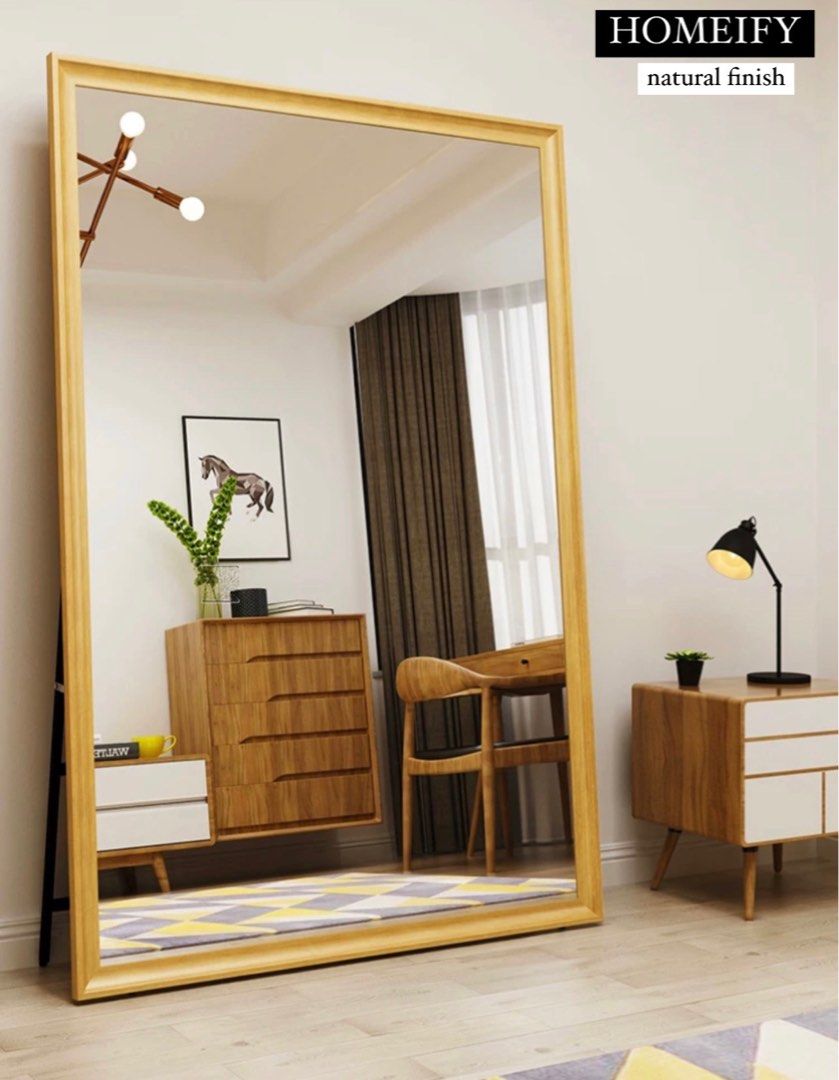 ASFURE Wood Frame Mirror