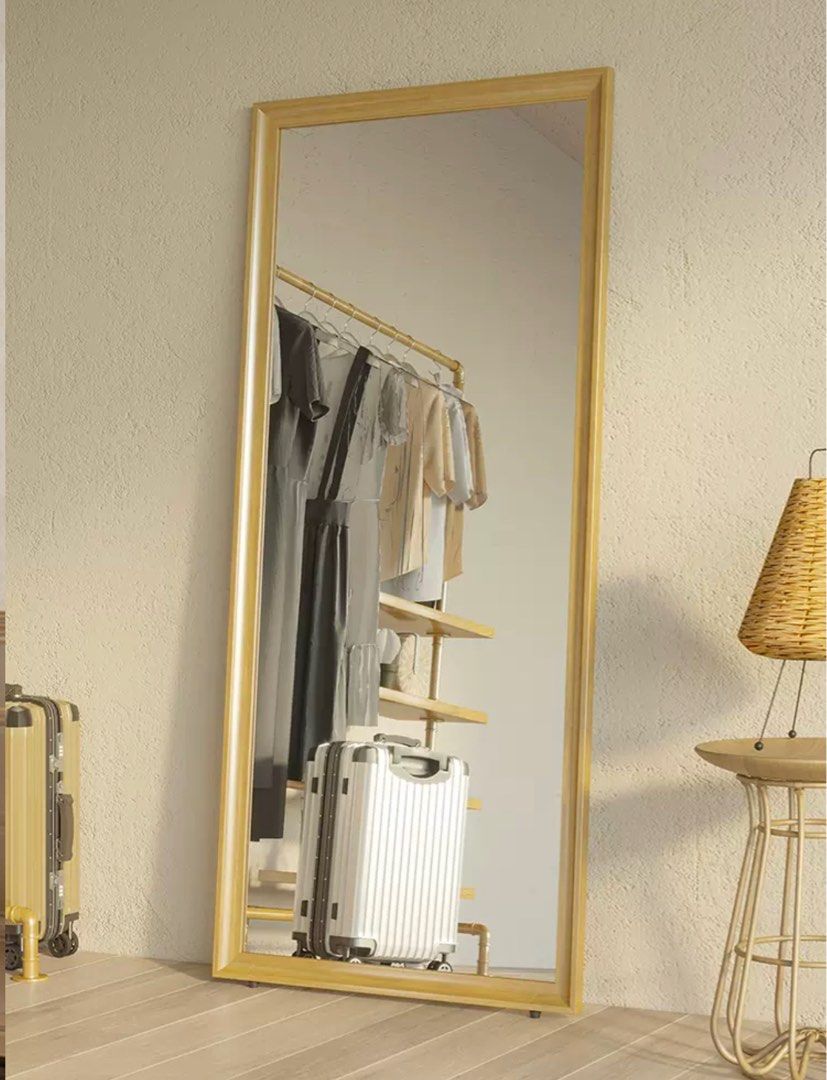 ASFURE Wood Frame Mirror