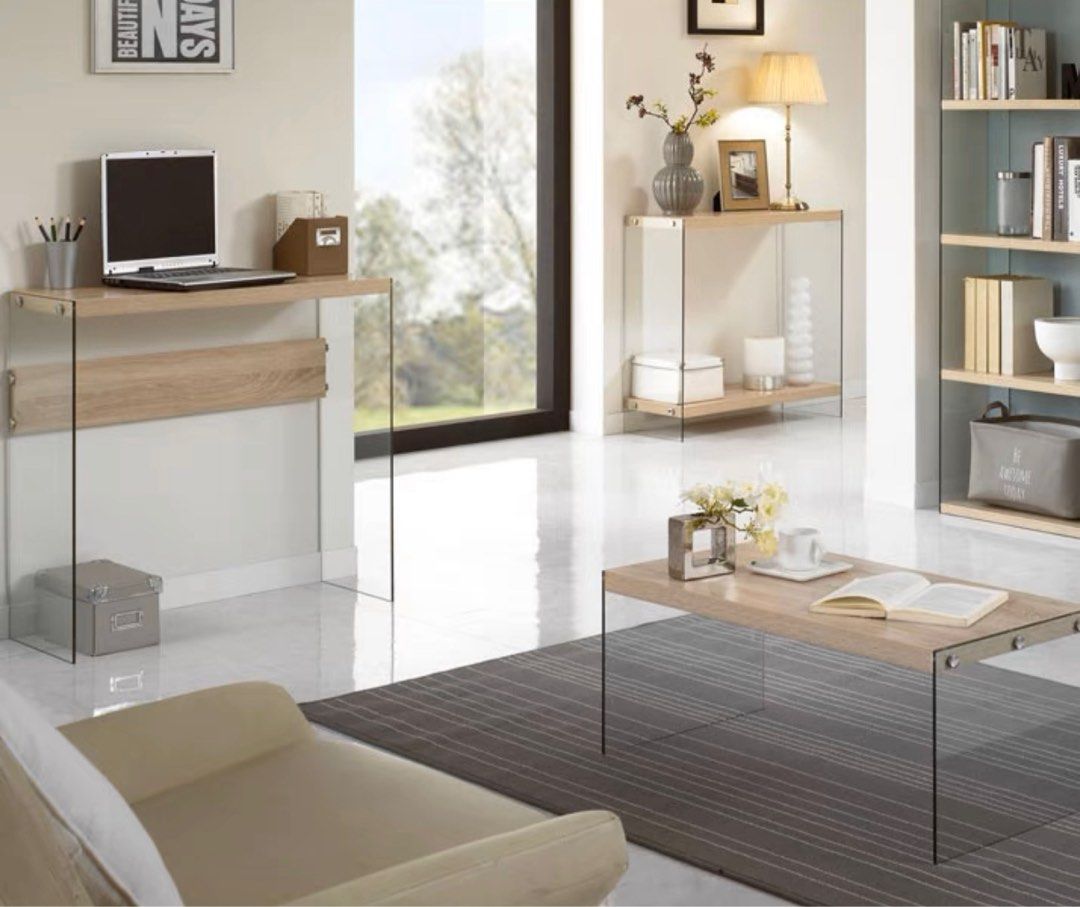 RAQUEL Japandi White Oak Console Table